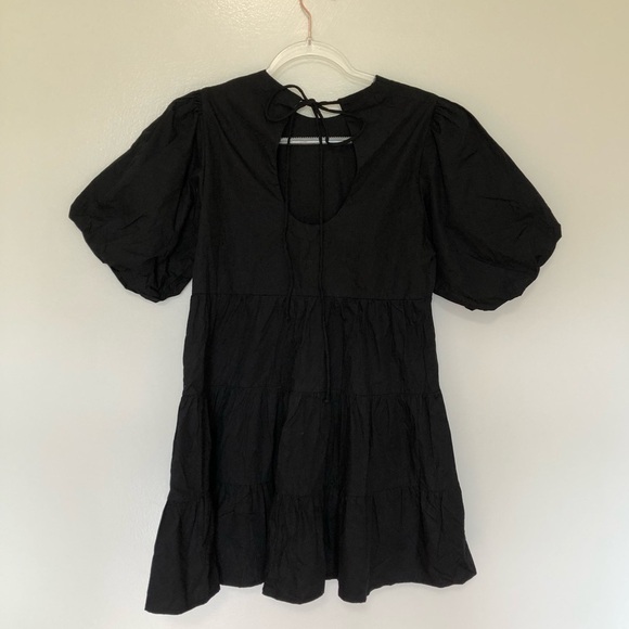 Faithfull the Brand Sade Mini Dress Plain Black New 4 - Picture 5 of 10